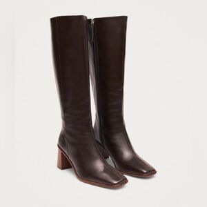 Alohas EAST COFFEE BROWN LEATHER BOOTS WOMENS 9